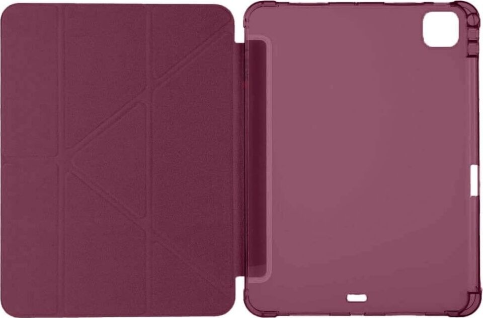 Apple iPad Air 11 M2 2024 Yatay ve Dikey Standlı Antişok Köşe Korumalı Kalemlikli Origami Slikon Kılıf A2902 A2903