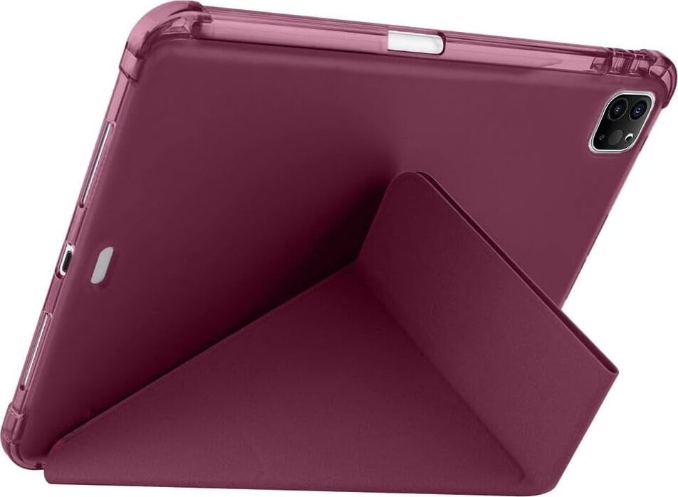 Apple iPad Air 11 M2 2024 Yatay ve Dikey Standlı Antişok Köşe Korumalı Kalemlikli Origami Slikon Kılıf A2902 A2903