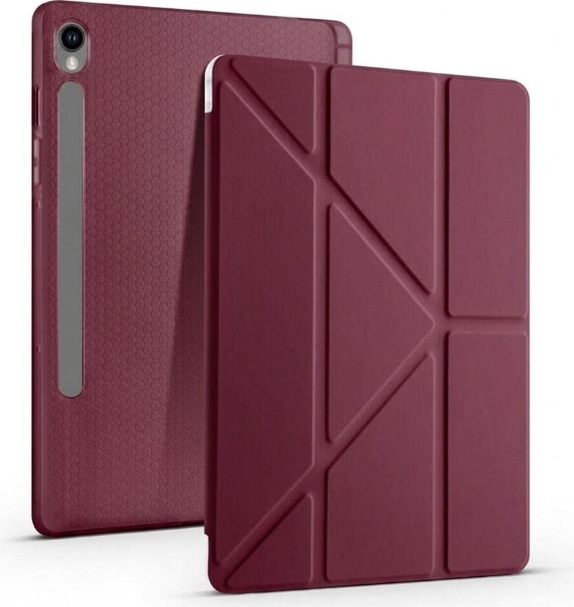 Samsung Galaxy Tab S9 Fe Plus 2023 Yatay ve Dikey Standlı Antişok Köşe Korumalı Kalemlikli Origami Slikon Kılıf Sm- X610