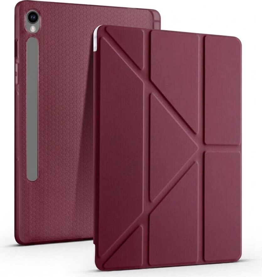Samsung Galaxy Tab S10 Plus 2024 Yatay ve Dikey Standlı Antişok Köşe Korumalı Kalemlikli Origami Slikon Kılıf Sm- X820