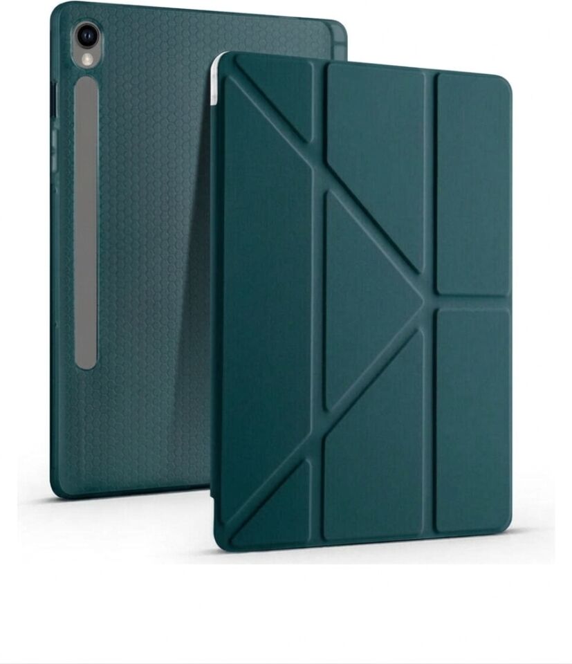 Samsung Galaxy Tab S9 Fe 2023 Yatay ve Dikey Standlı Antişok Köşe Korumalı Kalemlikli Origami Slikon Kılıf Sm- X510