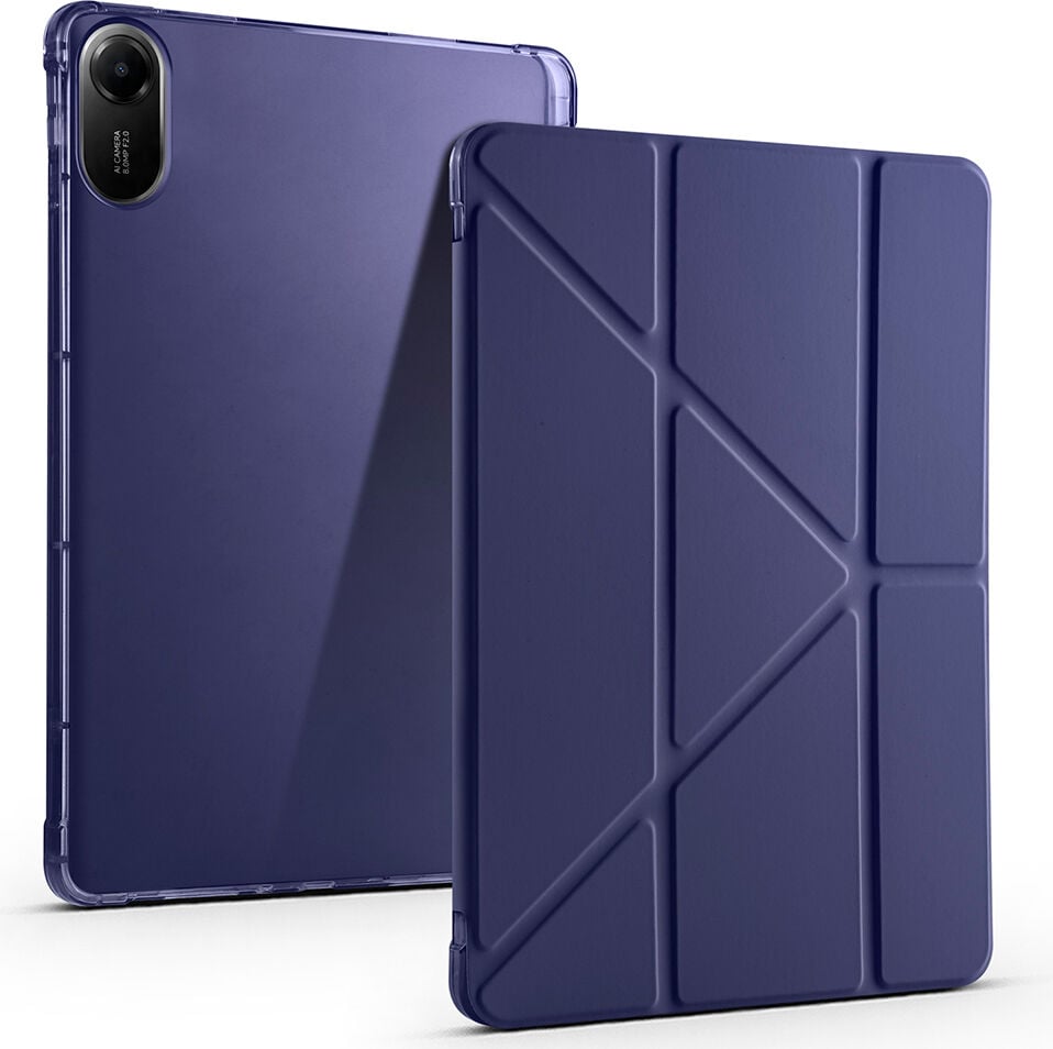 Xiaomi Redmi Pad 2 Yatay ve Dikey Standlı Antişok Köşe Korumalı Kalemlikli Origami Slikon Kılıf