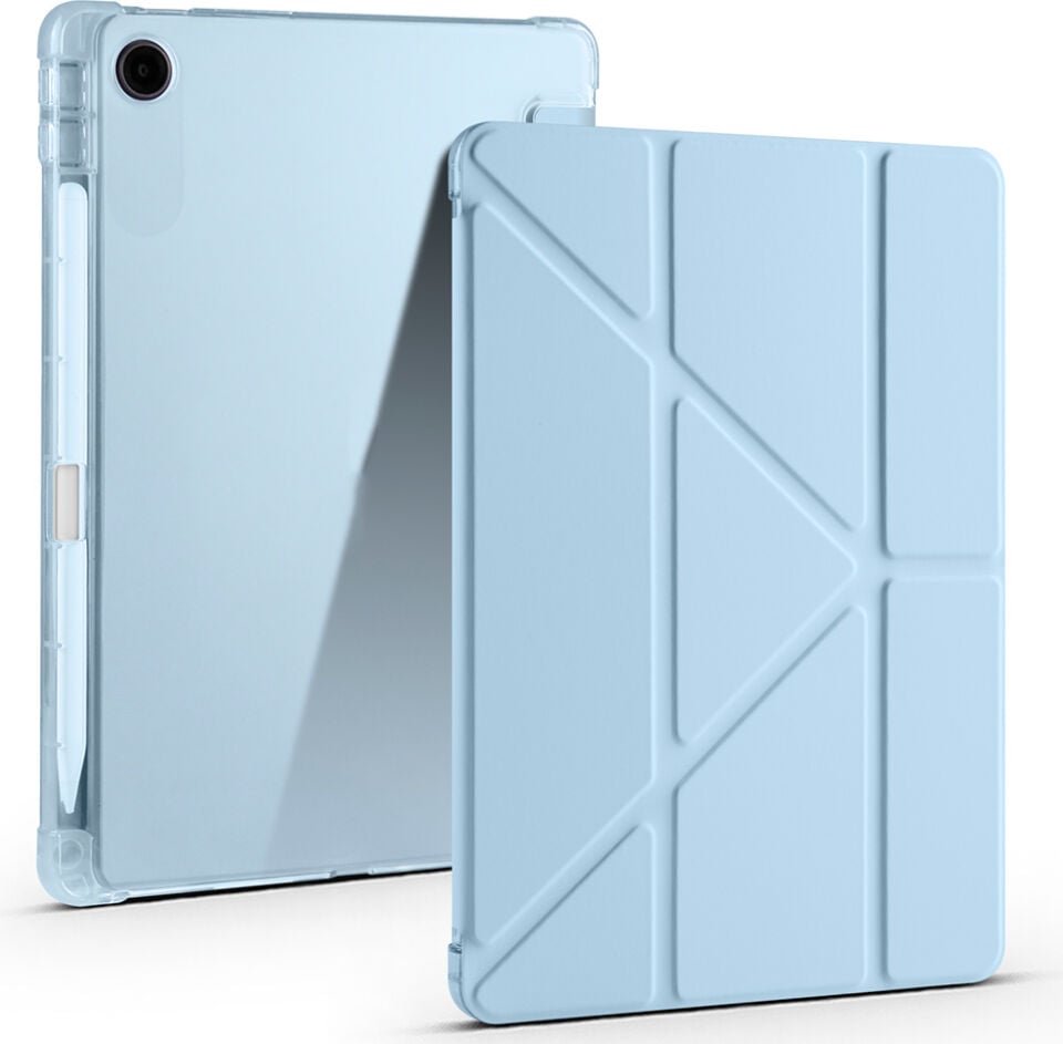 Lenovo Tab TB-311FU Yatay ve Dikey Standlı Antişok Köşe Korumalı Kalemlikli Origami Slikon Kılıf