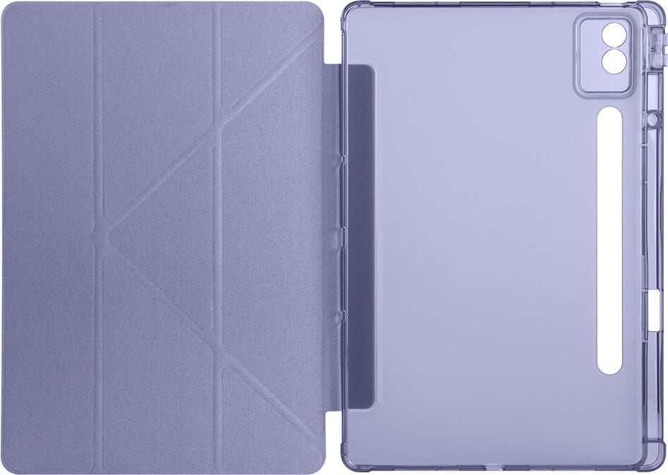 Lenovo Idea Tab Pro 12.7 TB-373FU Yatay ve Dikey Standlı Antişok Köşe Korumalı Kalemlikli Origami Slikon Kılıf