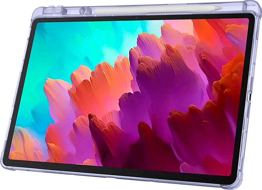 Lenovo Idea Tab Pro 12.7 TB-373FU Yatay ve Dikey Standlı Antişok Köşe Korumalı Kalemlikli Origami Slikon Kılıf