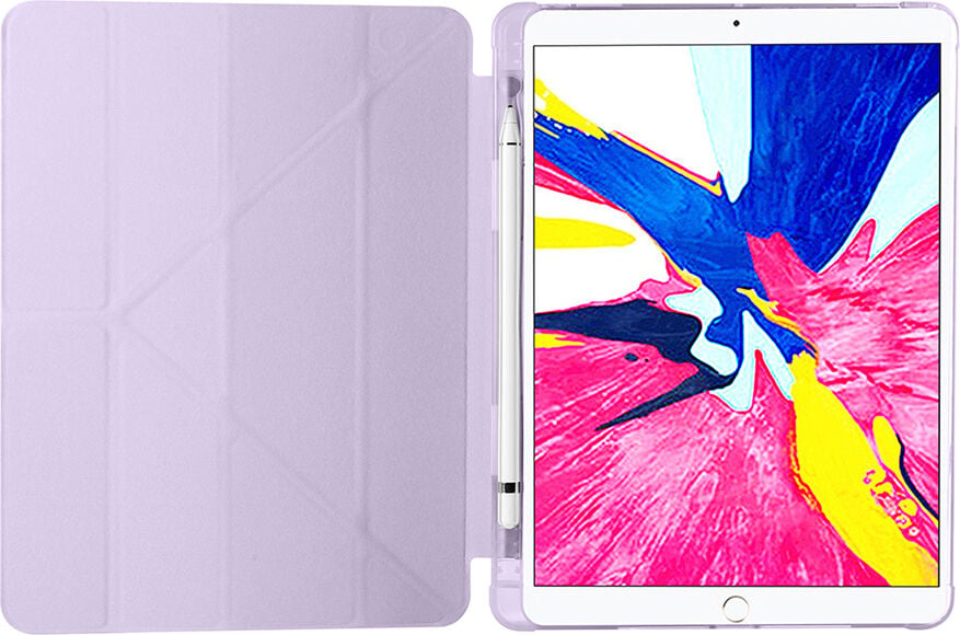 Apple iPad Pro 10.5 Inc (2017) Yatay ve Dikey Standlı Antişok Köşe Korumalı Kalemlikli Origami Slikon Kılıf A1701 A1709