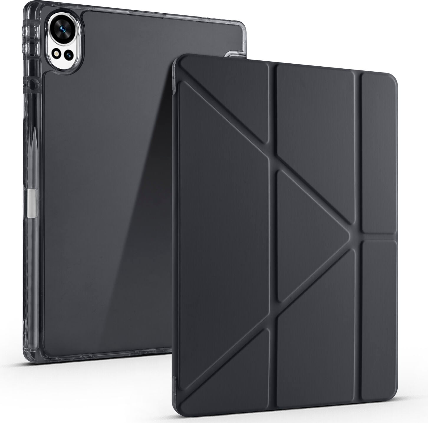 Huawei Matepad 12X Yatay ve Dikey Standlı Antişok Köşe Korumalı Kalemlikli Origami Slikon Kılıf