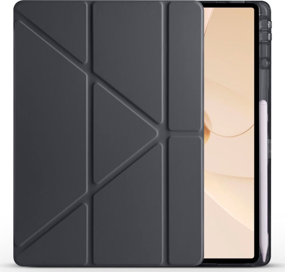 Huawei Matepad 12X Yatay ve Dikey Standlı Antişok Köşe Korumalı Kalemlikli Origami Slikon Kılıf