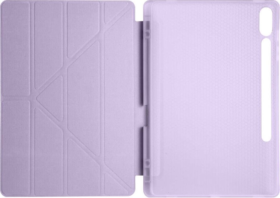 Samsung Galaxy Tab S10 Fe Plus 13.1 Inc 2025 Yatay ve Dikey Standlı Antişok Köşe Korumalı Kalemlikli Origami Slikon Kılıf Sm- X620