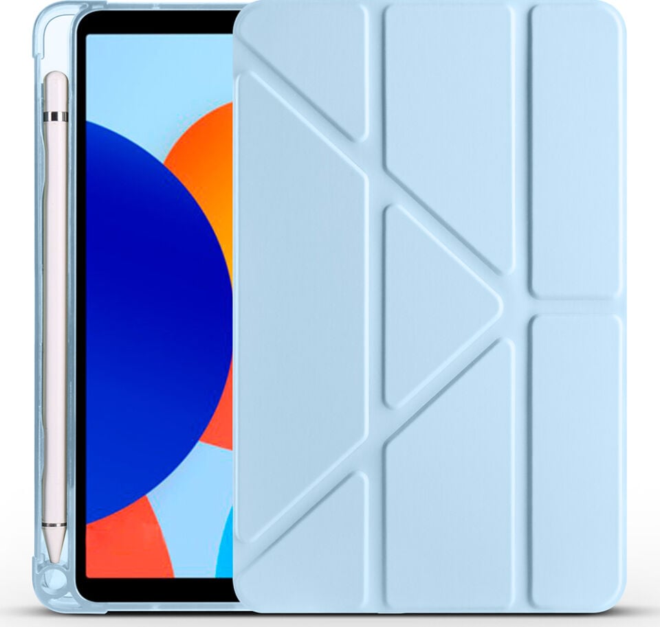 Huawei Matepad 11 (2023) Uyumlu Yatay ve Dikey Standlı Antişok Köşe Korumalı Kalemlikli Origami Slikon Kılıf