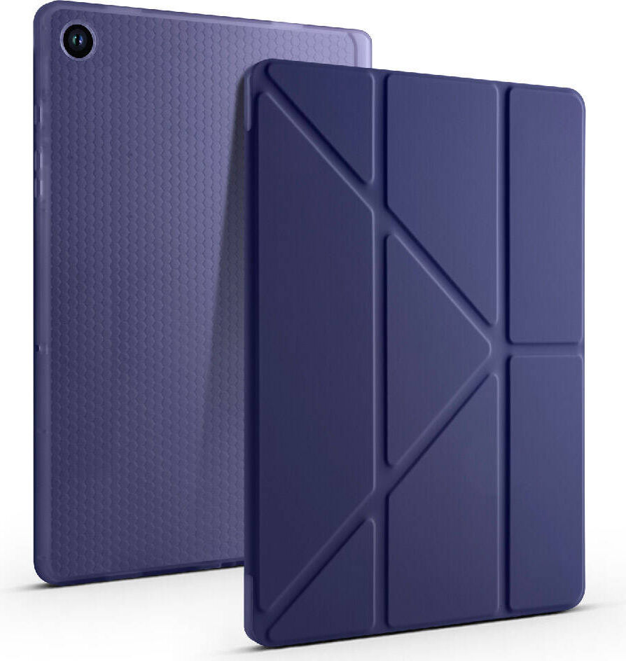 Samsung Galaxy Tab A8 X200 (10.5 Inc) Uyumlu Yatay ve Dikey Standlı Antişok Köşe Korumalı Kalemlikli Origami Slikon Kılıf