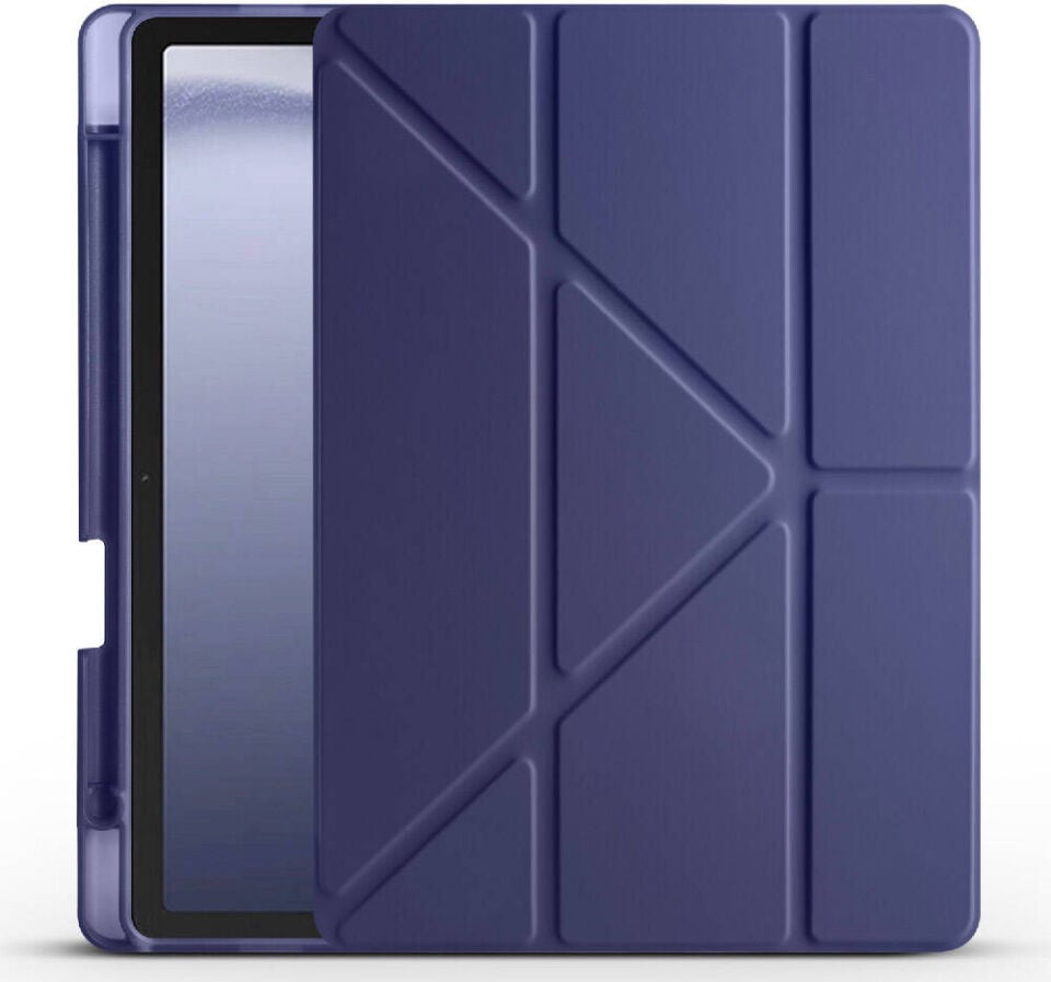 Samsung Galaxy Tab A8 X200 (10.5 Inc) Uyumlu Yatay ve Dikey Standlı Antişok Köşe Korumalı Kalemlikli Origami Slikon Kılıf