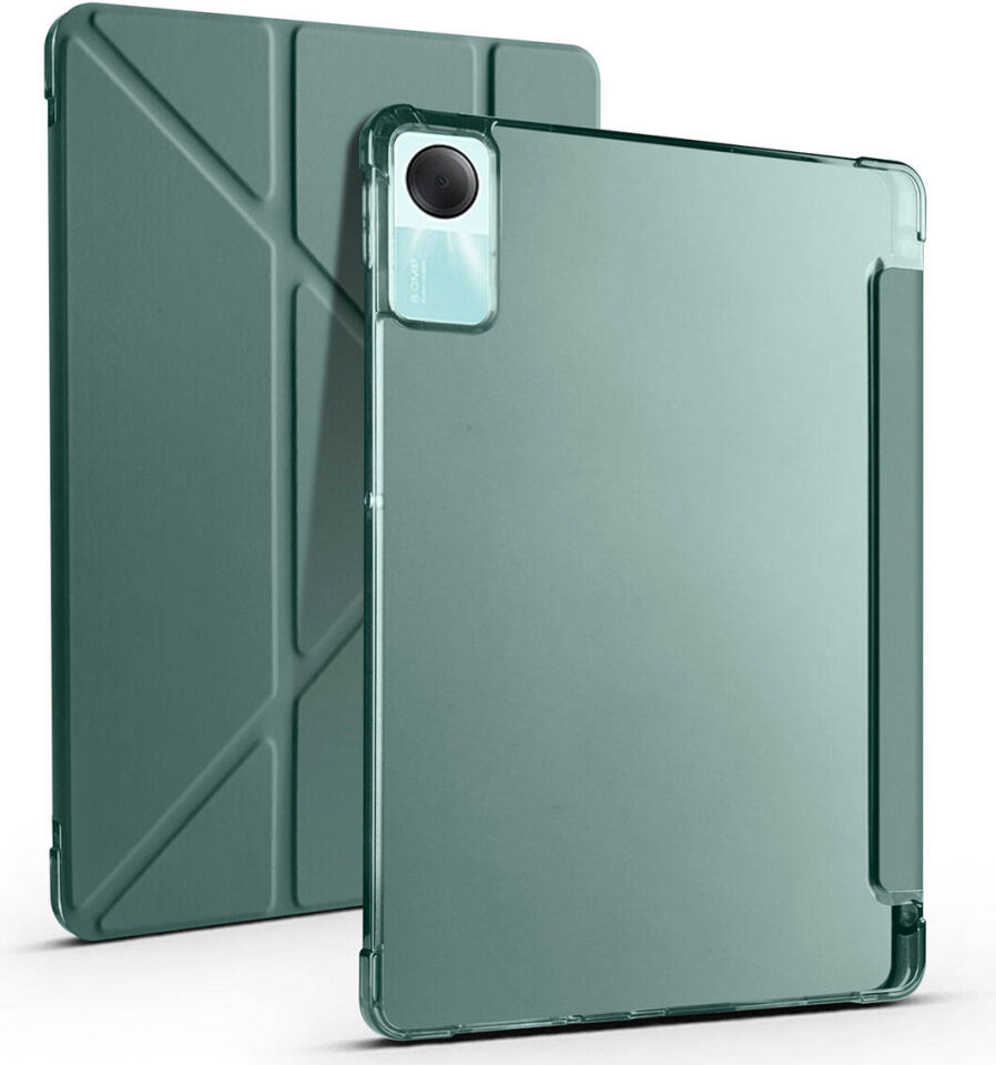Xiaomi Redmi Pad Se (11INC 2023) Uyumlu Yatay ve Dikey Standlı Antişok Köşe Korumalı Kalemlikli Origami Slikon Kılıf