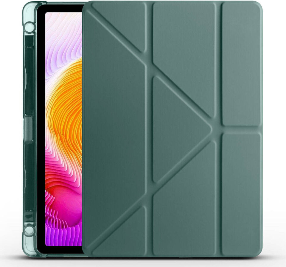 Xiaomi Redmi Pad Se (11INC 2023) Uyumlu Yatay ve Dikey Standlı Antişok Köşe Korumalı Kalemlikli Origami Slikon Kılıf