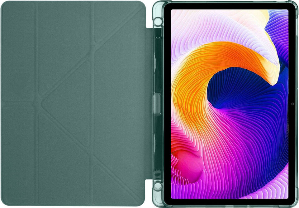 Xiaomi Redmi Pad Se (11INC 2023) Uyumlu Yatay ve Dikey Standlı Antişok Köşe Korumalı Kalemlikli Origami Slikon Kılıf