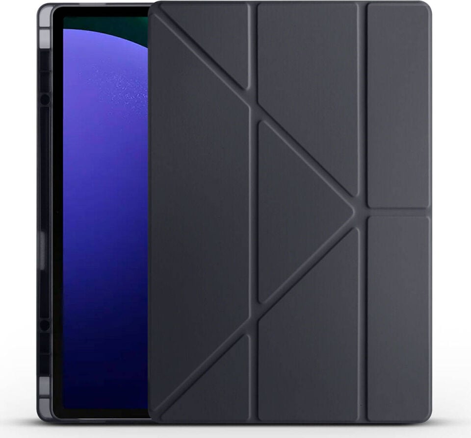 Samsung Galaxy Tab S10 Ultra 2024 Yatay ve Dikey Standlı Antişok Köşe Korumalı Kalemlikli Origami Slikon Kılıf Sm- X920