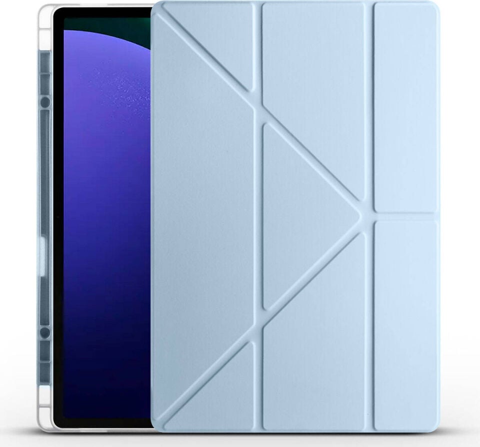 Samsung Galaxy Tab S8 Ultra 2022 Yatay ve Dikey Standlı Antişok Köşe Korumalı Kalemlikli Origami Slikon Kılıf Sm- X900 X906