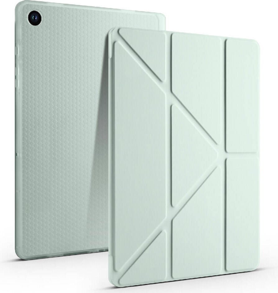 Samsung Galaxy Tab A9 2023 Yatay ve Dikey Standlı Antişok Köşe Korumalı Kalemlikli Origami Slikon Kılıf