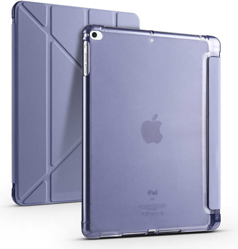 Apple iPad 6.nesil 9.7 Inc (2018) Yatay ve Dikey Standlı Antişok Köşe Korumalı Kalemlikli Origami Slikon Kılıf A1893 A1954