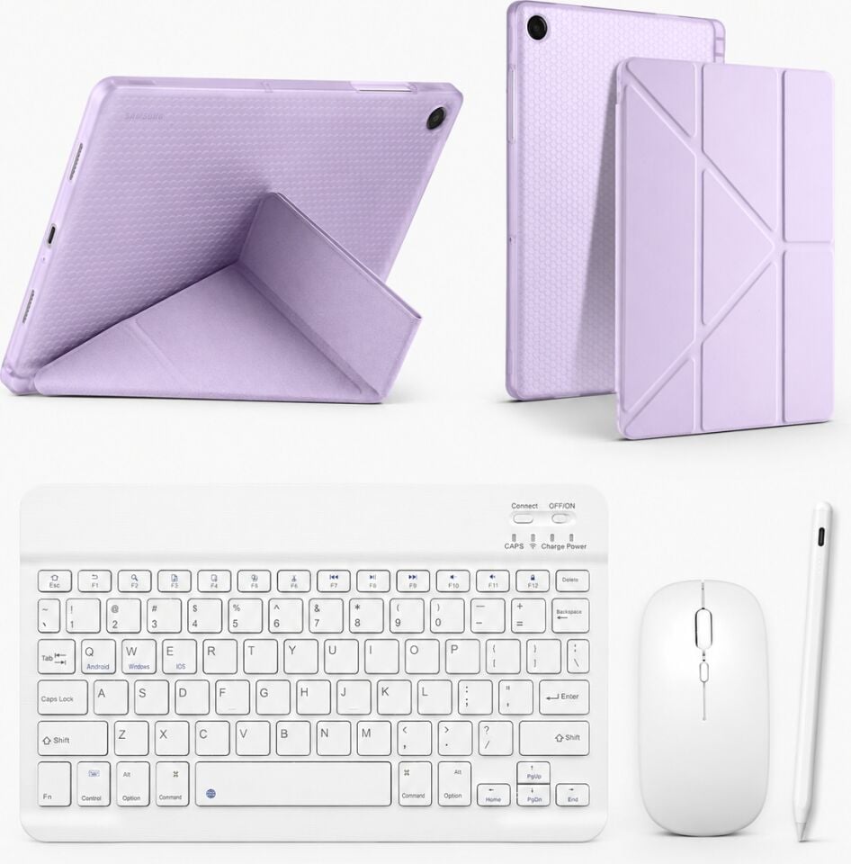 Five-E Apple iPad 7-8-9. Nesiler 10.2 Inc Smart Combo Türkçe Klavyeli Tablet Origami Kılıf Seti -Mouse Kalem Dahil