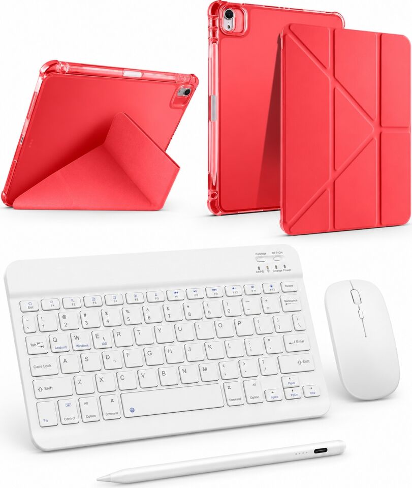 Five-E Apple iPad 11. Nesil A16 Smart Combo Türkçe Klavyeli Tablet Origami Kılıf Seti -Mouse Kalem Dahil
