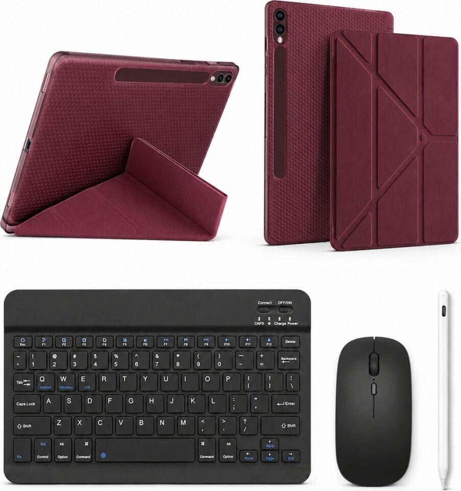 Five-E Samsung Galaxt Tab S10 Ultra Smart Combo Türkçe Klavyeli Tablet Origami Kılıf Seti -Mouse Kalem Dahil X920