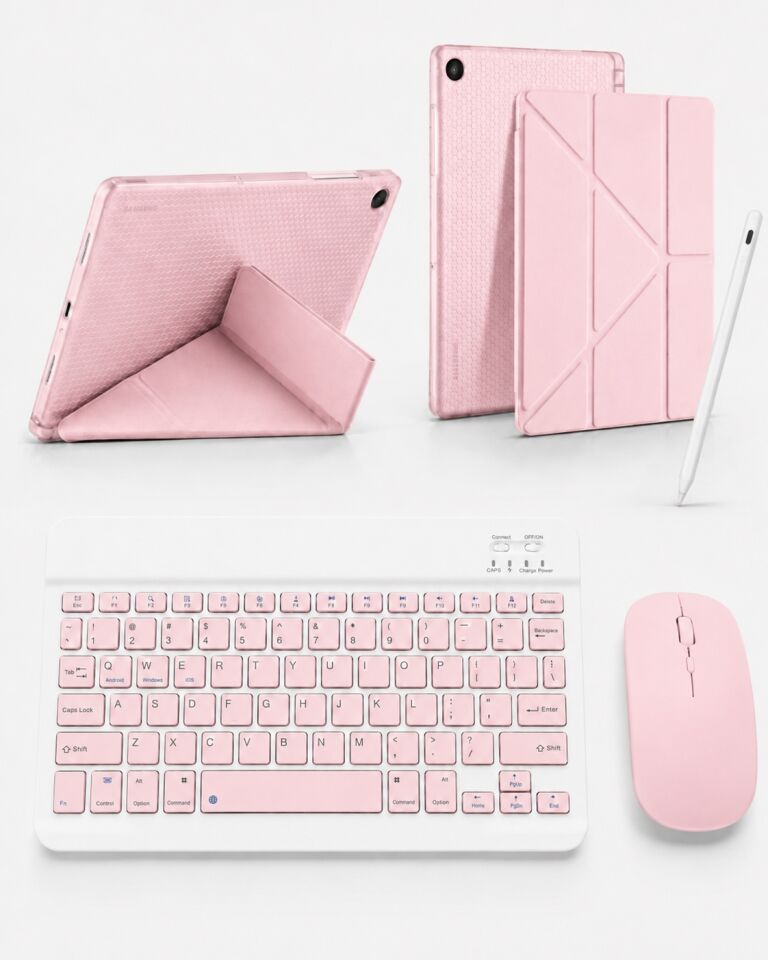 Five-E Samsung Galaxy Tab A11 Plus 11 Inc Smart Combo Türkçe Klavyeli Tablet Origami Kılıf Seti -Mouse Kalem Dahil