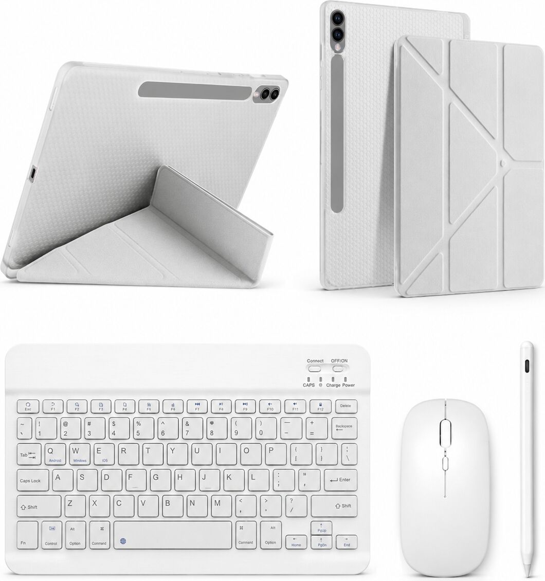 Five-E Samsung Galaxt Tab S9 Fe Plus (12,4 Inc) Smart Combo Türkçe Klavyeli Tablet Origami Kılıf Seti -Mouse Kalem Dahil X610