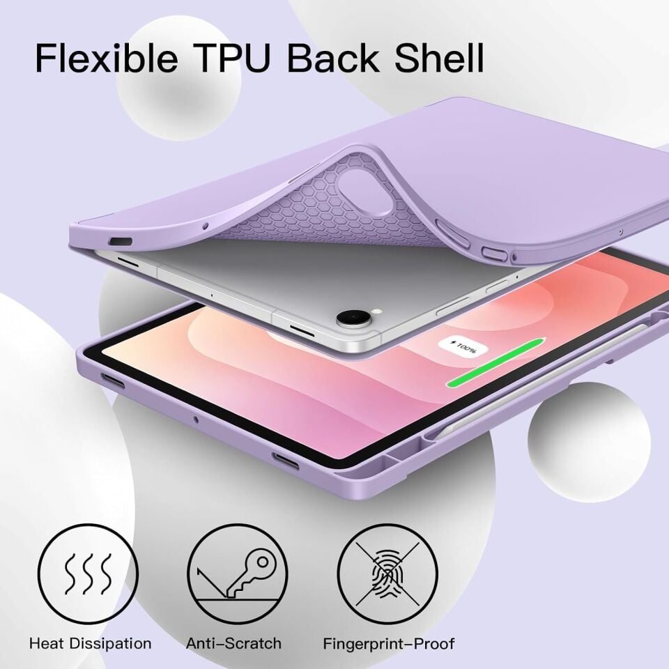Samsung Galaxy Tab S11 Kalem Şarjına Uygun Kalemlikli Uyku Modlu Stromix Standlı Kapaklı Kılıf SM-X730
