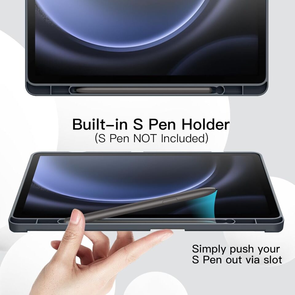Samsung Galaxy Tab S9 Kalem Şarjına Uygun Kalemlikli Uyku Modlu Stromix Standlı Kapaklı Kılıf Sm- X710