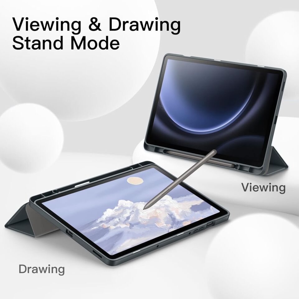 Samsung Galaxy Tab S9 Fe Kalem Şarjına Uygun Kalemlikli Uyku Modlu Stromix Standlı Kapaklı Kılıf Sm- X510