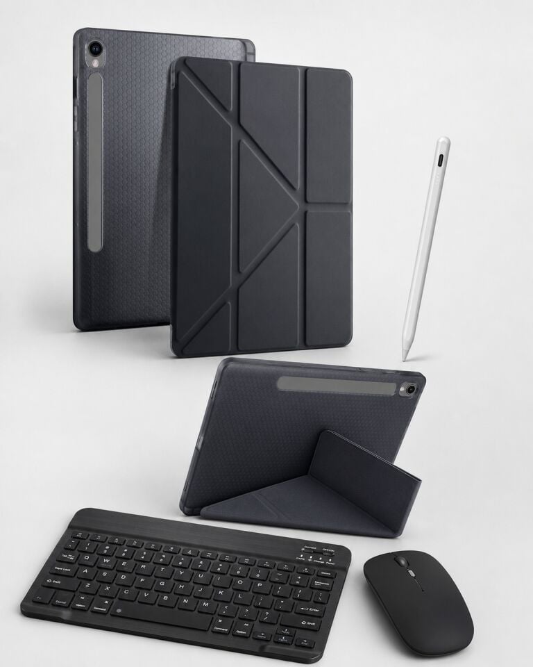 Five-E Samsung Galaxt Tab S10 Fe Plus Smart Combo Türkçe Klavyeli Tablet Origami Kılıf Seti -Mouse Kalem Dahil X620