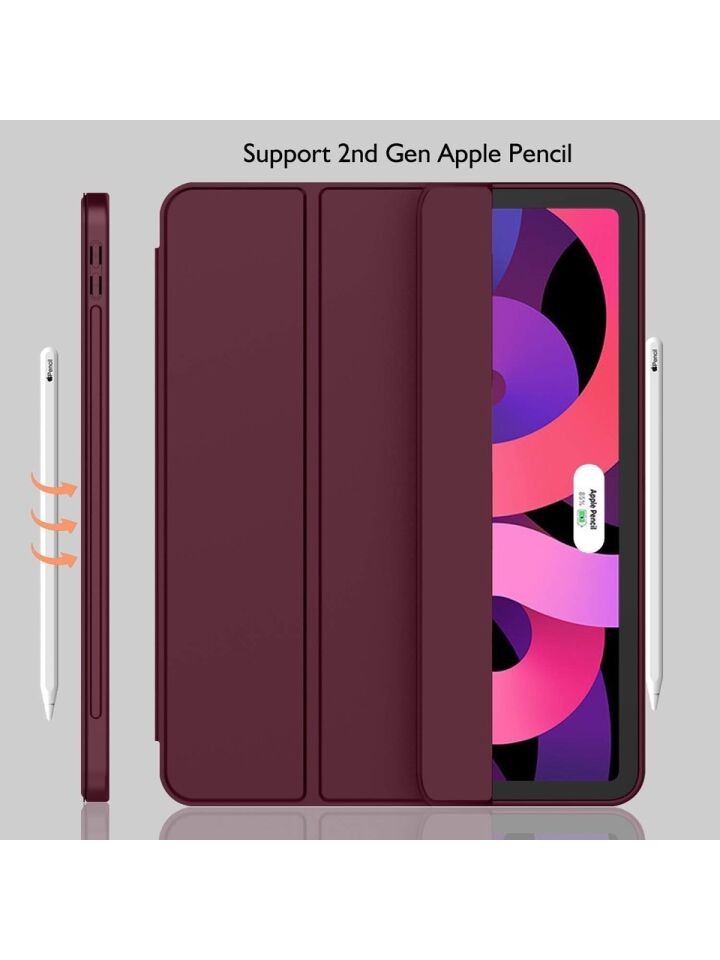 Apple iPad Air 5. Nesil 10.9 (2022) Kalemlikli Uyku Modlu Yatay Standlı Stromix Smart Kılıf A2588 A2589 A2591 Bordo