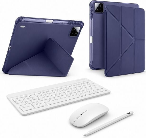 Five-E Xiaomi Mi Pad 7 / Pad 7 Pro Smart Combo Türkçe Klavyeli Tablet Origami Kılıf Seti -Mouse Kalem Dahil