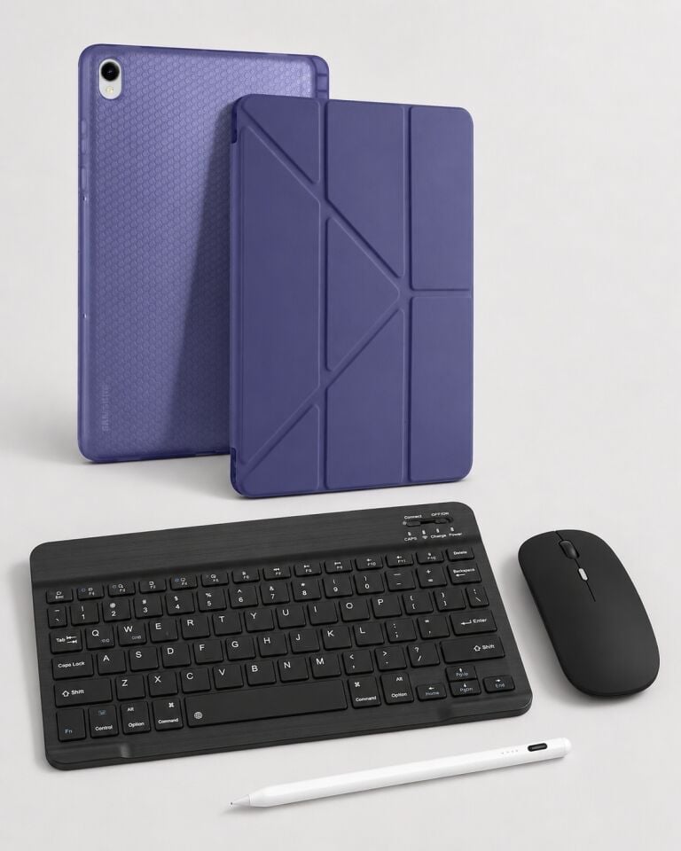 Five-E Samsung Galaxy S11 Ultra Smart Combo Türkçe Klavyeli Tablet Origami Kılıf Seti -Mouse Kalem Dahil X930