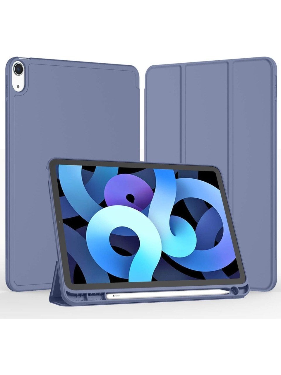 Apple iPad Air 5. Nesil 10.9 (2022) Kalemlikli Uyku Modlu Yatay Standlı Stromix Smart Kılıf A2588 A2589 A2591 Lavanta