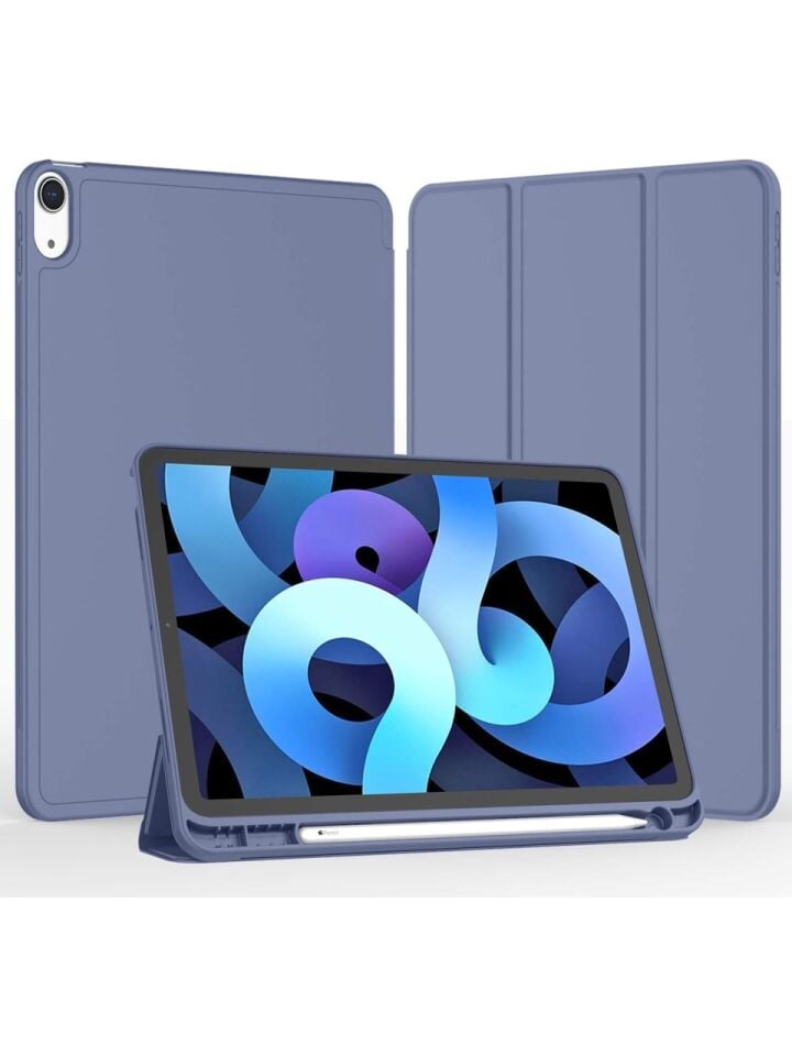 Apple iPad Air 5. Nesil 10.9 (2022) Kalemlikli Uyku Modlu Yatay Standlı Stromix Smart Kılıf A2588 A2589 A2591 Lavanta