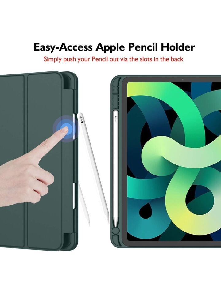 Apple iPad Air 5. Nesil 10.9 (2022) Kalemlikli Uyku Modlu Yatay Standlı Stromix Smart Kılıf A2588 A2589 A2591 Haki