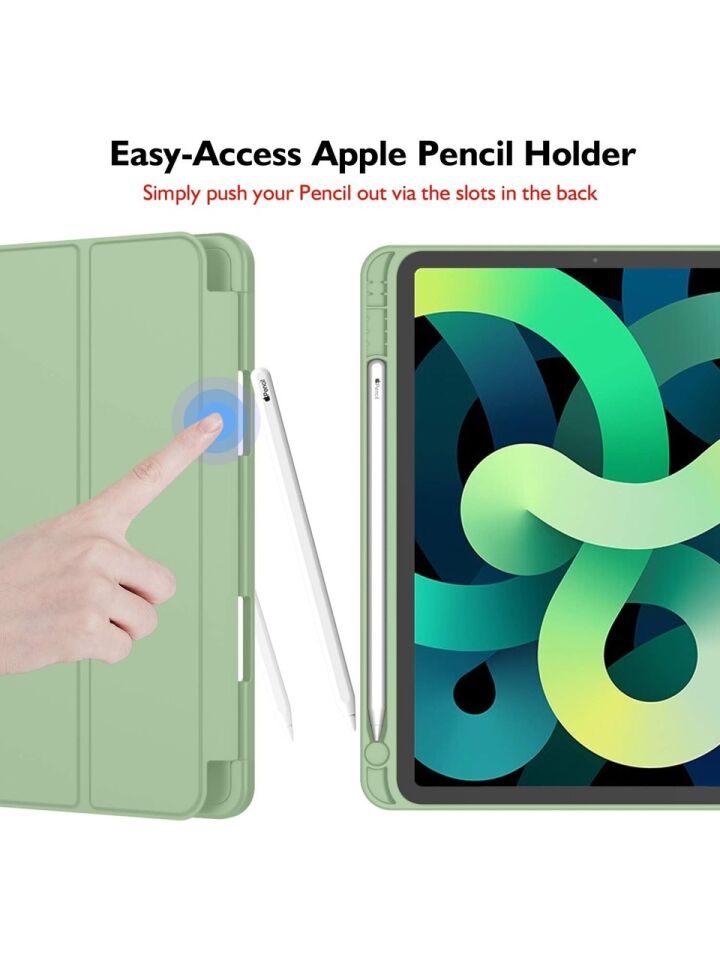 Apple iPad Air 5. Nesil 10.9 (2022) Kalemlikli Uyku Modlu Yatay Standlı Stromix Smart Kılıf A2588 A2589 A2591 Yeşil