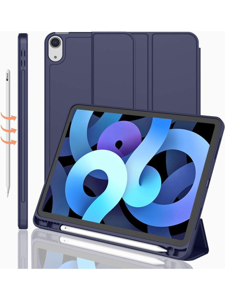 Apple iPad Air 4. Nesil 10.9 (2020) Kalemlikli Yatay Standlı Stromix Smart Kılıf A2316 A2324 A2325 A2072 Lacivert