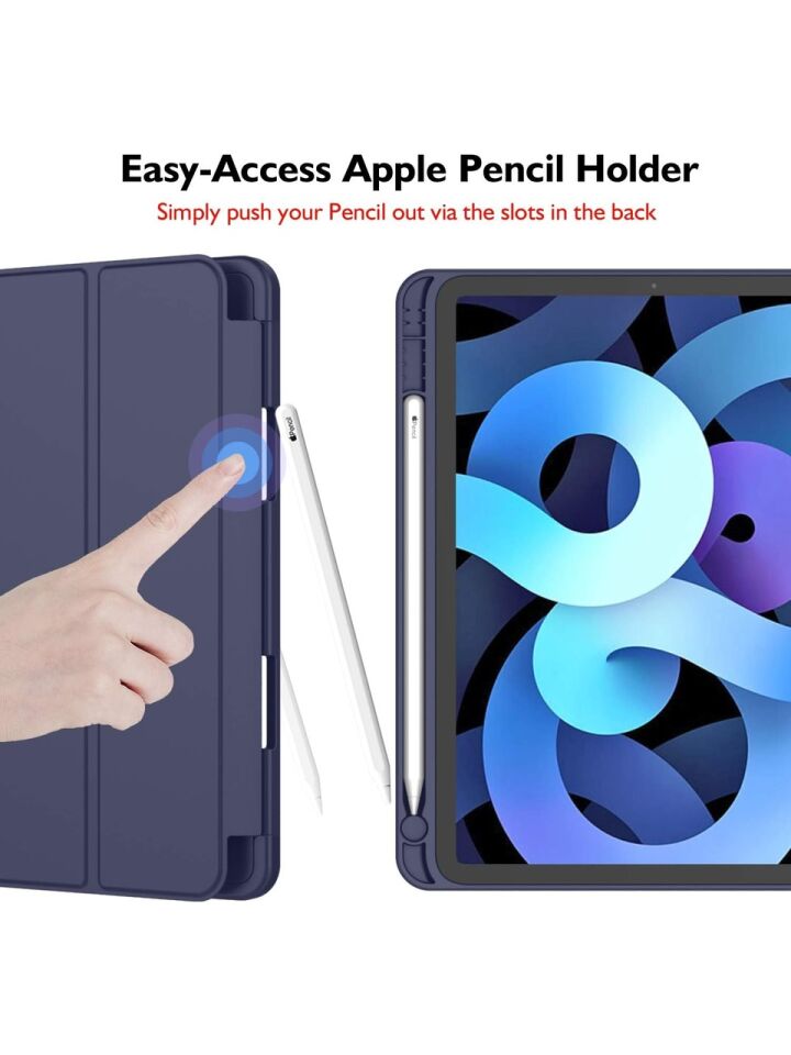Apple iPad Air 4. Nesil 10.9 (2020) Kalemlikli Yatay Standlı Stromix Smart Kılıf A2316 A2324 A2325 A2072 Lacivert