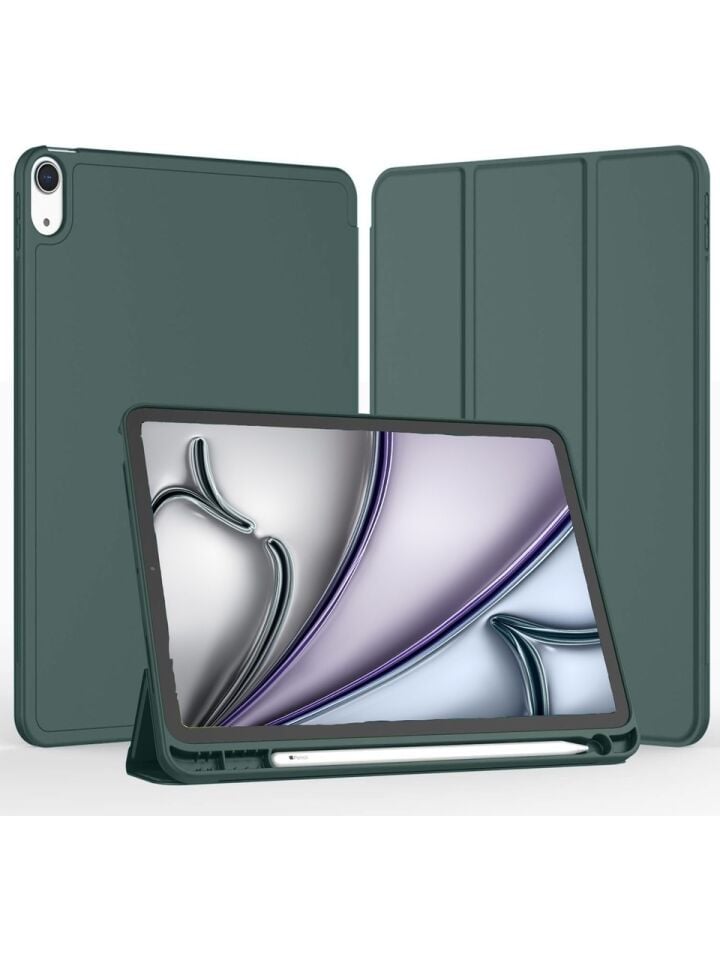 Apple iPad Air 11 M2 (2024) Kalemlikli Uyku Modlu Yatay Standlı Stromix Smart Kılıf Haki