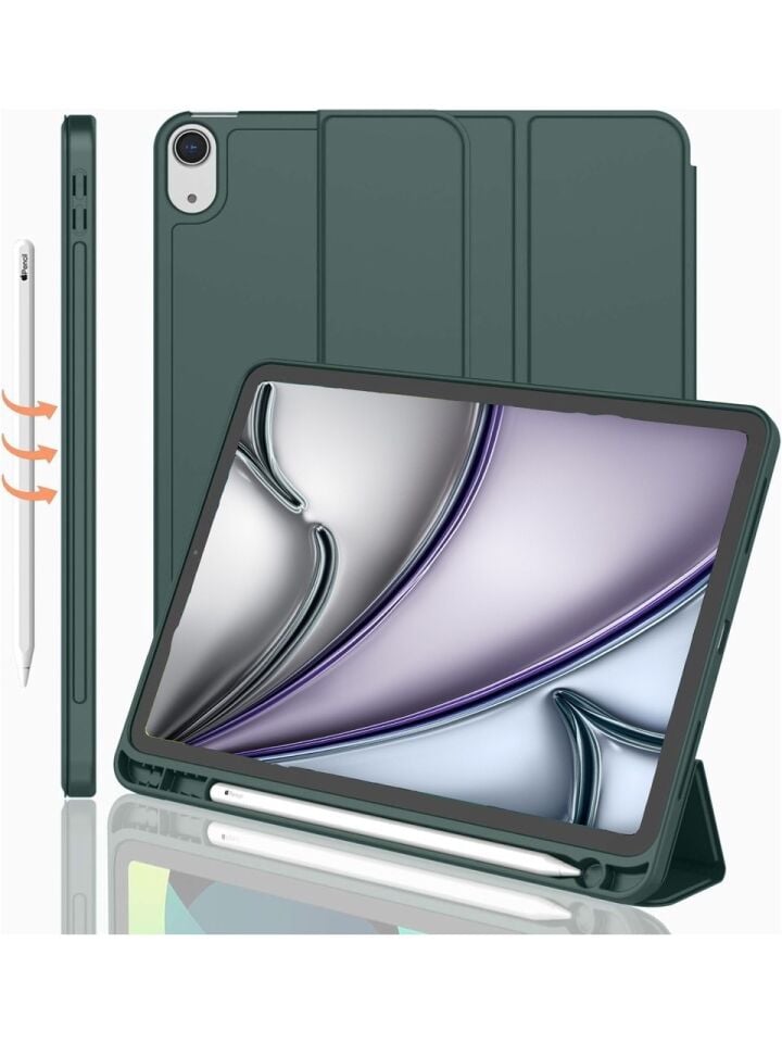 Apple iPad Air 11 M2 (2024) Kalemlikli Uyku Modlu Yatay Standlı Stromix Smart Kılıf Haki