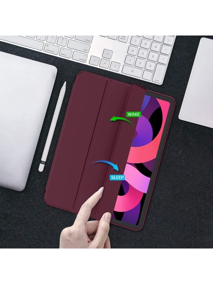 Apple iPad Air 11 M3 (2025) Kalemlikli Uyku Modlu Yatay Standlı Stromix Smart Kılıf Bordo