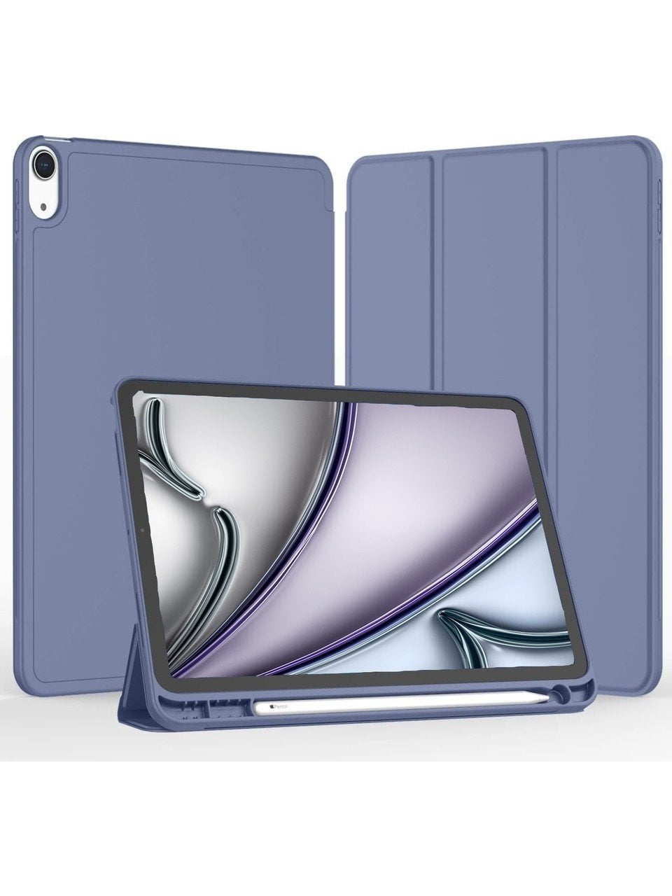 Apple iPad Air 11 M3 (2025) Kalemlikli Uyku Modlu Yatay Standlı Stromix Smart Kılıf Lavanta