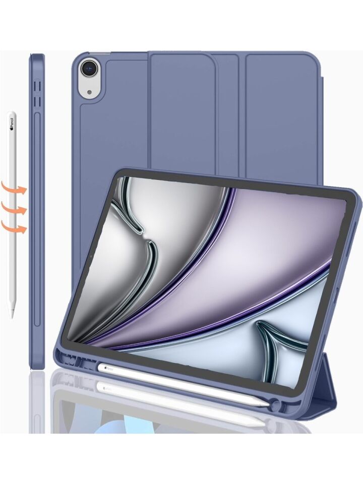 Apple iPad Air 11 M3 (2025) Kalemlikli Uyku Modlu Yatay Standlı Stromix Smart Kılıf Lavanta