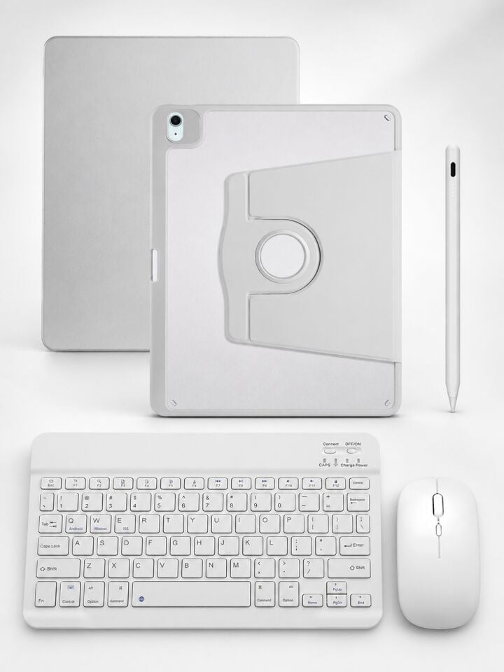 Five-E Apple iPad 10. Nesil DeskFold Türkçe Klavyeli Tablet Dönebilen Kılıf Seti -Mouse Kalem Dahil
