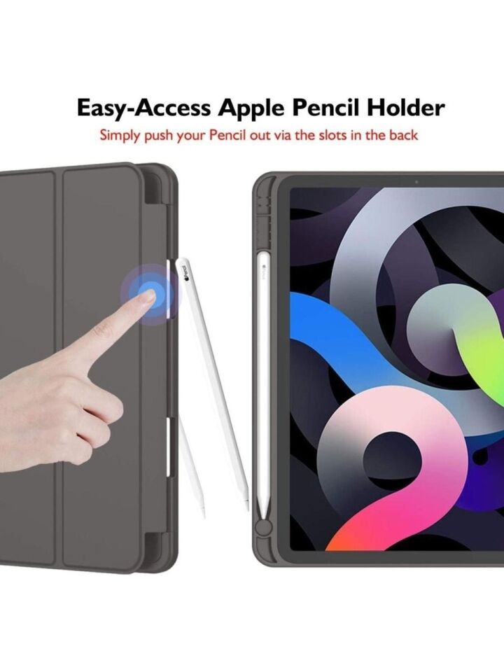 Apple iPad Air 11 M4 (2025) Kalemlikli Uyku Modlu Yatay Standlı Stromix Smart Kılıf Füme