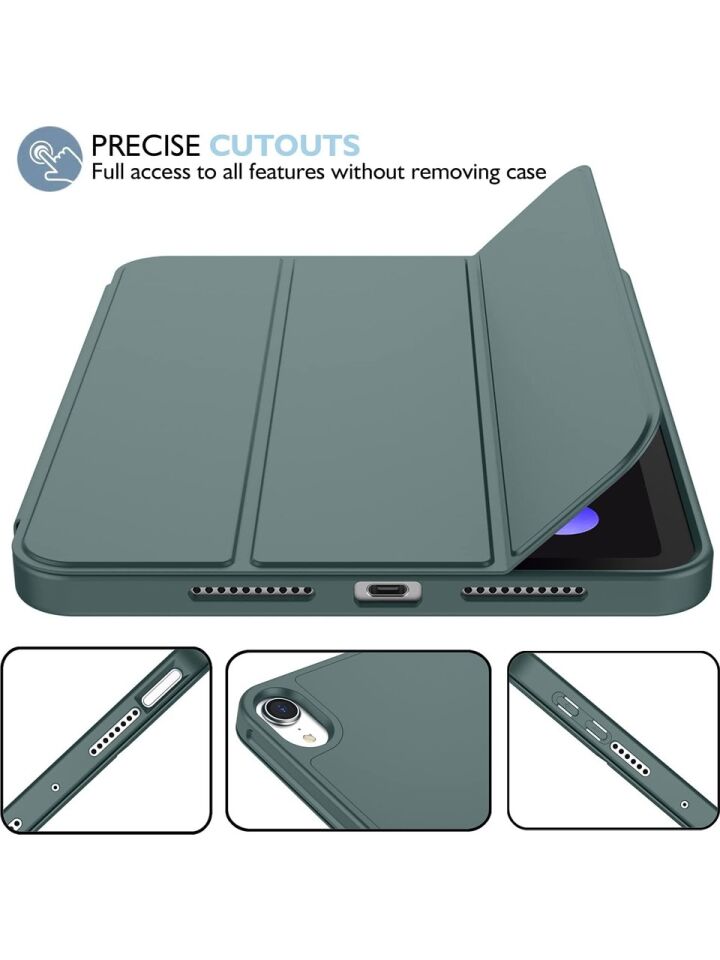 Apple iPad Mini 7 A17 Pro (2024) Kalemlikli Uyku Modlu Yatay Standlı Stromix Smart Kılıf Haki