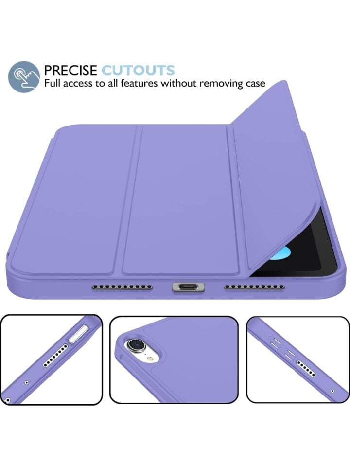 Apple iPad Mini 7 A17 Pro (2024) Kalemlikli Uyku Modlu Yatay Standlı Stromix Smart Kılıf Lavanta